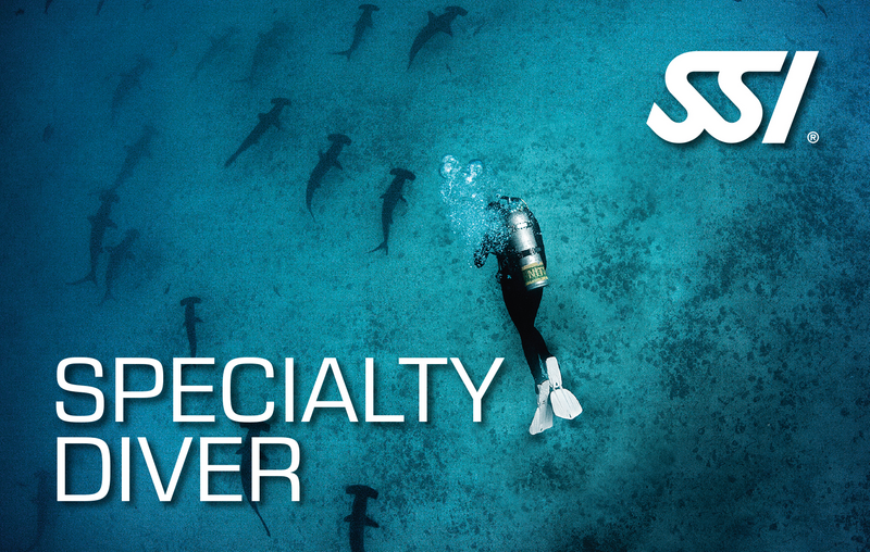 Specialty Diver SSI è il tuo primo passo per diventare un Master Diver e puoi cominciare subito dopo aver completato il tuo corso Open Water Diver. Completando almeno due corsi di specialità SSI a tua scelta, e registrando 12 immersioni in acque libere, riceverai automaticamente il riconoscimento di SSI Specialty Diver, insieme alle tue certificazioni Specialty SSI.